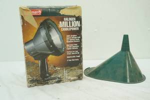 Coleman Halogen Million Candlepower Light, Oil Funnel