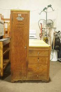 Vintage Locker Cabinet with 4 drawers & countertop 34x 19x 5