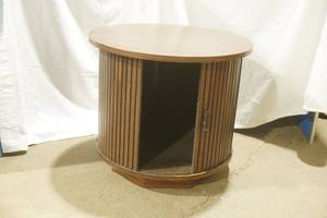 Vintage Round Cabinet  Side Table 20 tall by 23.5 diameter