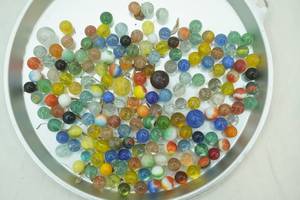 Vintage Marbles & Shooters wmarble bag. 2.05lbs