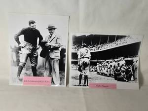 Lot of 2 Vintage Baseball Photographs Featuring Babe Ruth