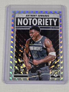 Anthony Edwards 2024-25 Panini Mosaic Notoriety Silver Holo Prizm #1 - Minnesota Timberwolves Basketball Card