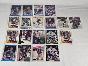 Lot of Grant Fuhr Hockey Cards featuring various teams including Edmonton Oilers, St. Louis Blues, Buffalo Sabres, and Toronto Maple Leafs.