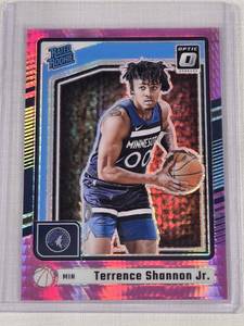 Terrence Shannon Jr. Rated Rookie 2024-25 Panini Donruss Optic Pink Prizm #267 - Minnesota Timberwolves Basketball Card