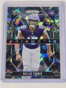 Dallas Turner Rookie 2024 Panini Prizm Cracked Ice #17 - Minnesota Vikings Football Card