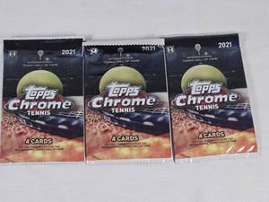 Lot of 3 Unopened 2021 Topps Chrome Tennis Card Packs