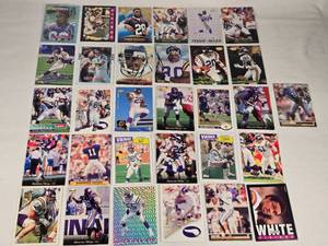 Lot of 31 Minnesota Vikings Football Cards Featuring Cris Carter Finest, Warren Moon, and Wade Wilson with Special Features