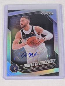Donte DiVincenzo Auto 2024-25 Panini Prizm Black #51 - Minnesota Timberwolves Basketball Card