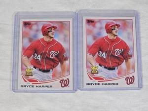 Lot of 2 Bryce Harper Baseball Cards with Topps Rookie Cup