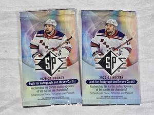 Lot of 2 Unopened Hockey Card Packs Featuring 2020-21 SP
