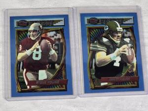 Lot of 2 Topps Finest Steve Young and Brett Favre.