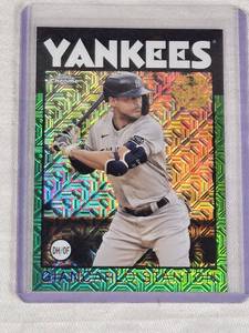 Giancarlo Stanton 2021 Topps Chrome Green Mojo SP #86TC-4 and Numbered 4899 - New York Yankees Baseball Card
