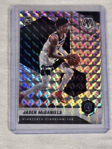 Jaden McDaniels Rookie 2020-21 Panini Mosaic Silver Holo #235 - Minnesota Timberwolves Basketball Card