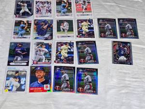 Lot of Minnesota Twins Baseball Cards Featuring Joe Ryan, Royce Lewis, and Austin Martin with Rookie and Chrome Variants