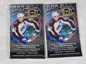 Lot of 2 Unopened Packs or 2022-23 Skybox Metal Universe Hockey