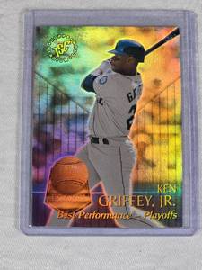 Ken Griffey Jr. 1996 Topps Stadium Club Best Performance Refractor #5 - Seattle Mariners Baseball Card
