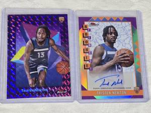 Lot of 2 Tristen Newton Rookie Cards Featuring Topps Finest Rookie Cards and Autograph and One Numbered 68100