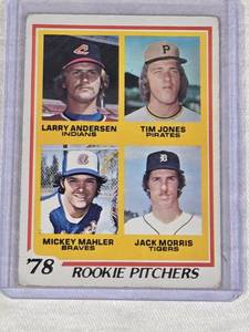 Larry Andersen, Tim Jones, Mickey Mahler, Jack Morris Rookie 1978 Topps #703 - Indians, Pirates, Braves, Tigers Vintage Baseball Card