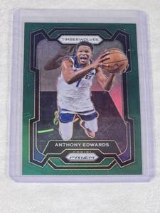 Anthony Edwards 2023-24 Panini Prizm Green #108 - Minnesota Timberwolves Basketball Card