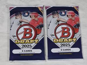 Lot of 2 Unopened Packs of 2025 Bowman Draft Baseball