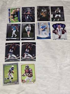 Lot of 12 Rookie Football Cards Featuring Chase Claypool, T.J. Hockenson, and DeAndre Hopkins among others