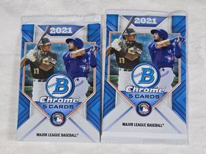 Lot of 2 Unopened Packs of 2021 Bowman Chrome Baseball