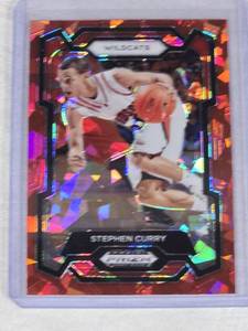 Stephen Curry 2024 Panini Prizm Ruby Cracked Ice #77 - Davidson Wildcats Basketball Card