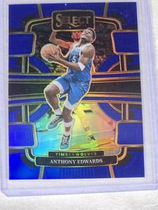 Anthony Edwards 2023-24 Panini Select Blue Prizm #37 - Minnesota Timberwolves Basketball Card