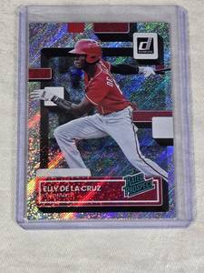 Elly De La Cruz Rookie 2022 Panini Donruss Shimmer Foilboard SP #RP-6 - Cincinnati Baseball Card