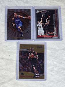 Lot of 3 Kevin Garnett Basketball Cards Including Topps Chrome and Bowmans Best Features.
