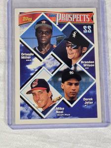 1994 Topps Rookie Card with Derek Jeter, Orlando Miller, Brandon Wilson, and Mike Neal