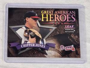 Chipper Jones 1998 Leaf Rookies & Stars Great American Heroes #7 and Numbered 11852500 - Atlanta Braves Baseball Card