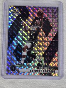 Anthony Edwards 2024-25 Panini Mosaic Silver Holo Prizm #36 - Minnesota Timberwolves Basketball Card