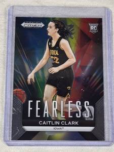 Caitlin Clark Rookie 2024 Panini Prizm Fearless #24 - Iowa Hawkeyes Basketball Card