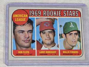 Rollie Fingers, Bob Floyd, Larry Burchart 1969 Rookie Stars Topps #597 - Oakland Athletics Vintage Baseball Card