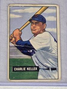 Charlie Keller 1951 Bowman #177 - Detroit Tigers Vintage Baseball Card