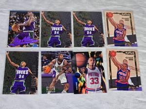 Lot of 8 Basketball Cards Featuring Ray Allen and Grant Hill, including Rookie Cards.
