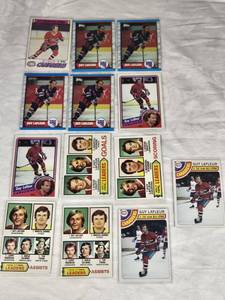 Lot of 13 Guy Lafleur Hockey Cards featuring Montreal Canadiens and New York Rangers
