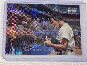 Jackie Robinson 2020 Topps Stadium Club Chrome X-Fractor #400 - Brooklyn Dodgers Baseball Card