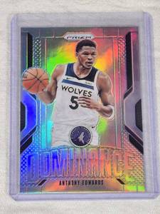 Anthony Edwards 2024-25 Panini Prizm Silver Holo #9 - Minnesota Timberwolves Basketball Card