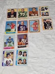 Lot of 12 Vintage Football Cards Featuring Joe Fortunato, Jess Richardson, Leo Sugar, John Brodie, Jerry Tubbs, and More