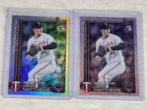 Lot of 2 Zebby Matthews Rookie Baseball Cards - Minnesota Twins with Foil and SP Features