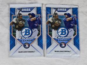 Lot of 2 Unopened Packs of 2021 Bowman Chrome Baseball