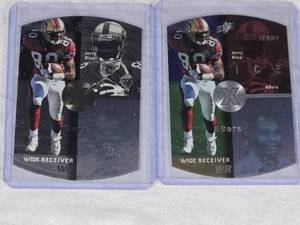 Lot of 2 Jerry Rice Football Cards - Upper Deck Gold and Silver Die Cut Variants - San Francisco 49ers Football Cards