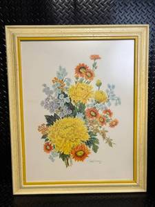 Robert Laessig Floral Bouquet Painting - Framed Sunflowers & Daisies