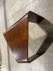 Mid-Century Modern Walnut Bent Wood Table Leg with Curved Edge