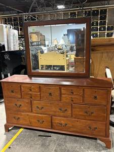 Morgan Ridge Dresser Mirror BirchBourbon Cherry Finish with Hutch