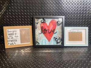 Love Themed Wall Art Frames (3) - Heart Print, Baby Boy, and Love You More