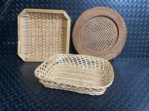 Wicker Baskets - Rectangular, Round & Oval (Three-Piece Set)