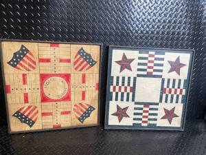 Patriotic Wood Wall Art Panels - Stars & Stripes Motifs (Set of 2)